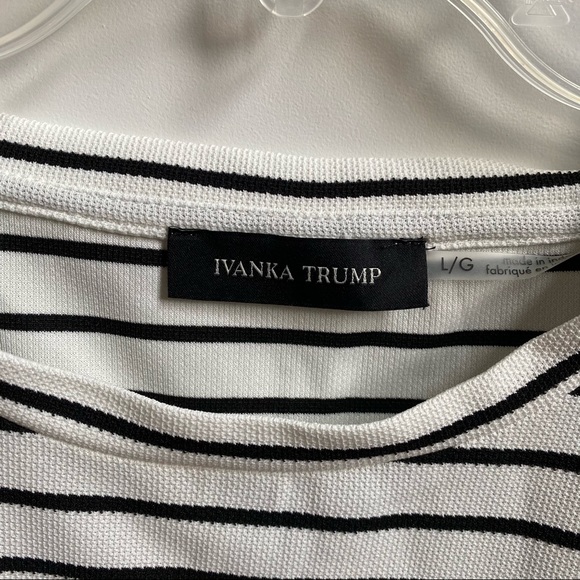 Ivanka Trump Black and White Striped Tank with Bow - Picture 4 of 4